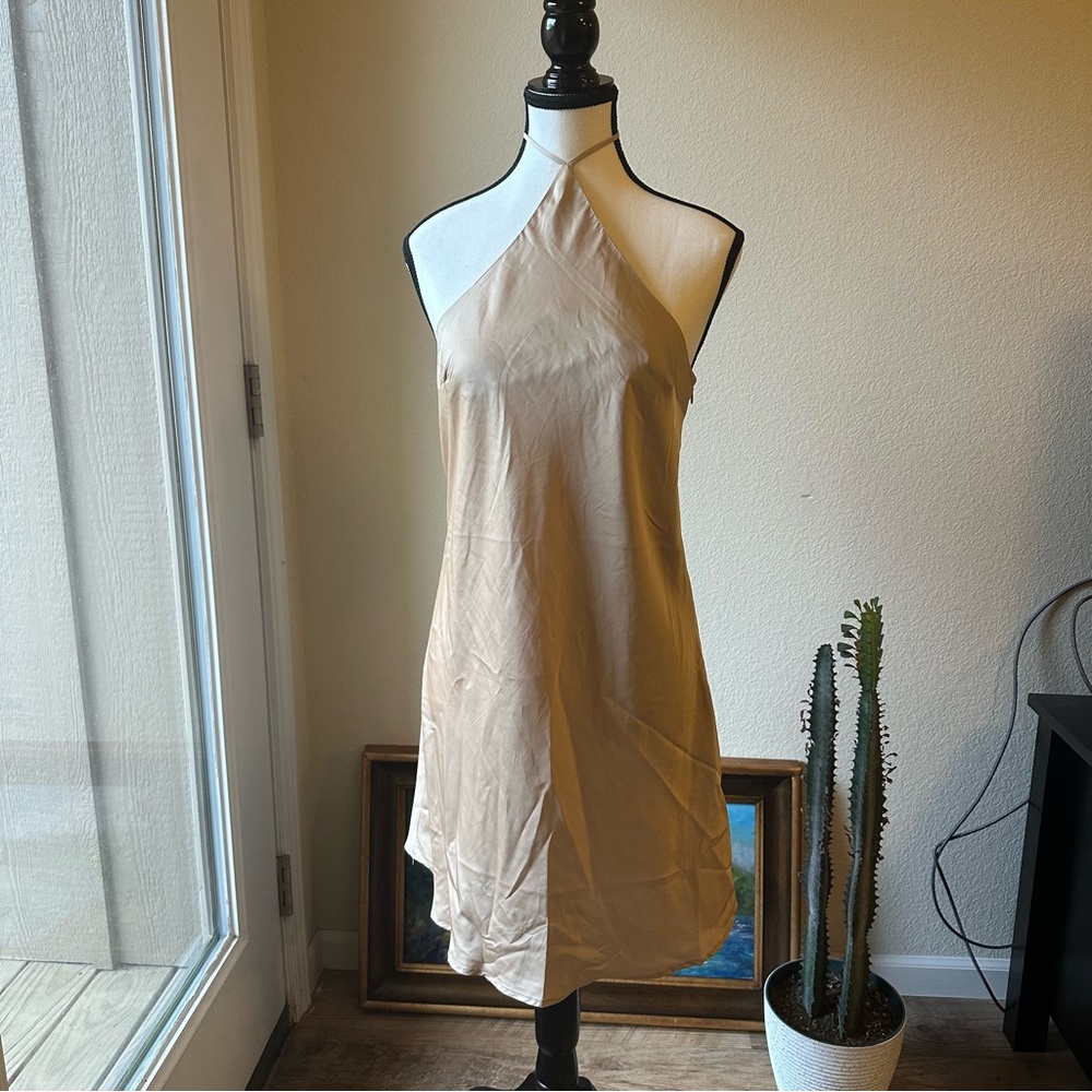 Beige Halter Dress